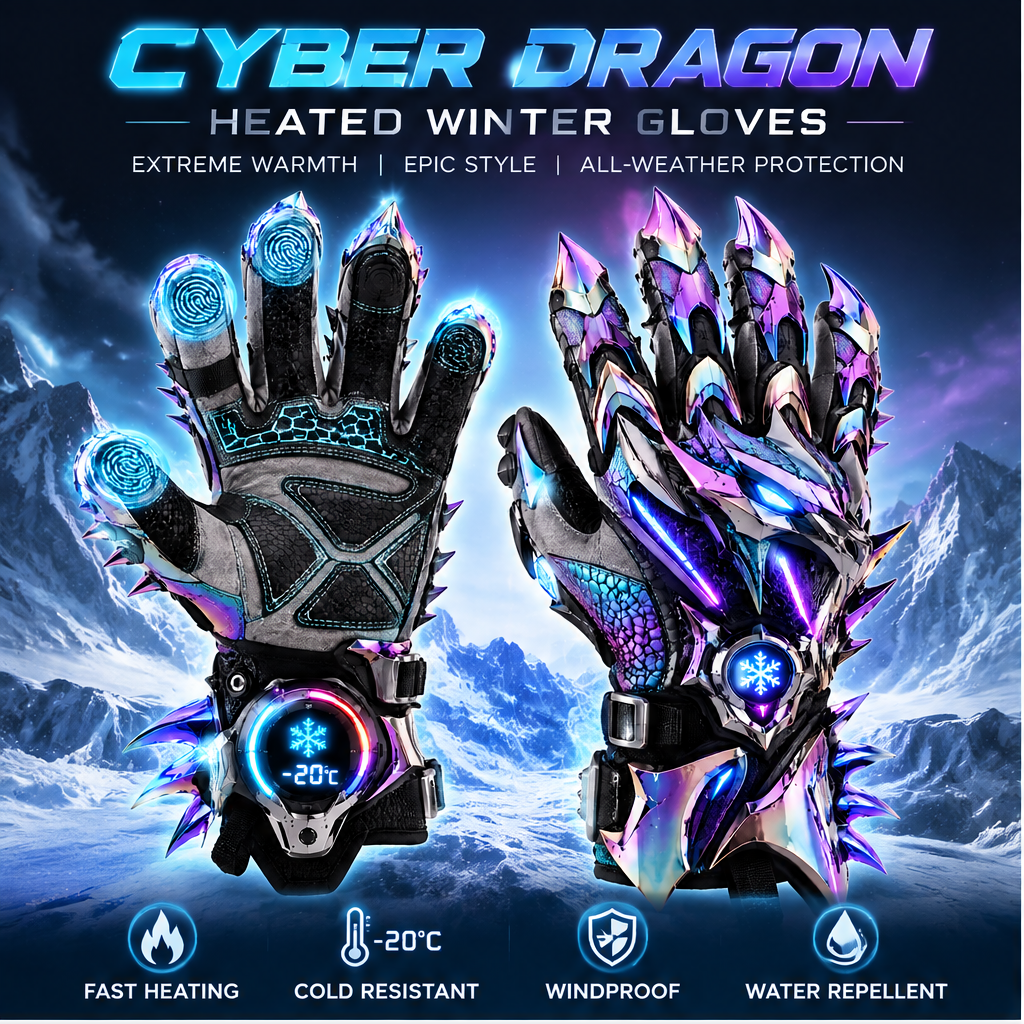 🎁ELOGLOEN® Heated Winter Gloves - Rechargeable Electric Thermal Ski Gloves with 3 Heating Levels & Touchscreen Compatible