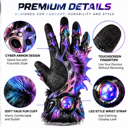 🌈ELOGLOEN® Elegant Winter Gloves - Touchscreen Compatible Thermal Dress Gloves with Faux Fur & Pearl Flower Accents
