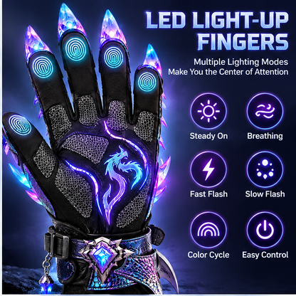 🎮ELOGLOEN® Winter Ski Gloves - Waterproof Thermal Snow Gloves with Zipper Storage Pocket & Touchscreen Compatible