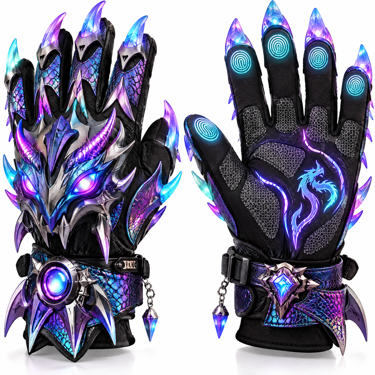 🎮ELOGLOEN® Winter Ski Gloves - Waterproof Thermal Snow Gloves with Zipper Storage Pocket & Touchscreen Compatible
