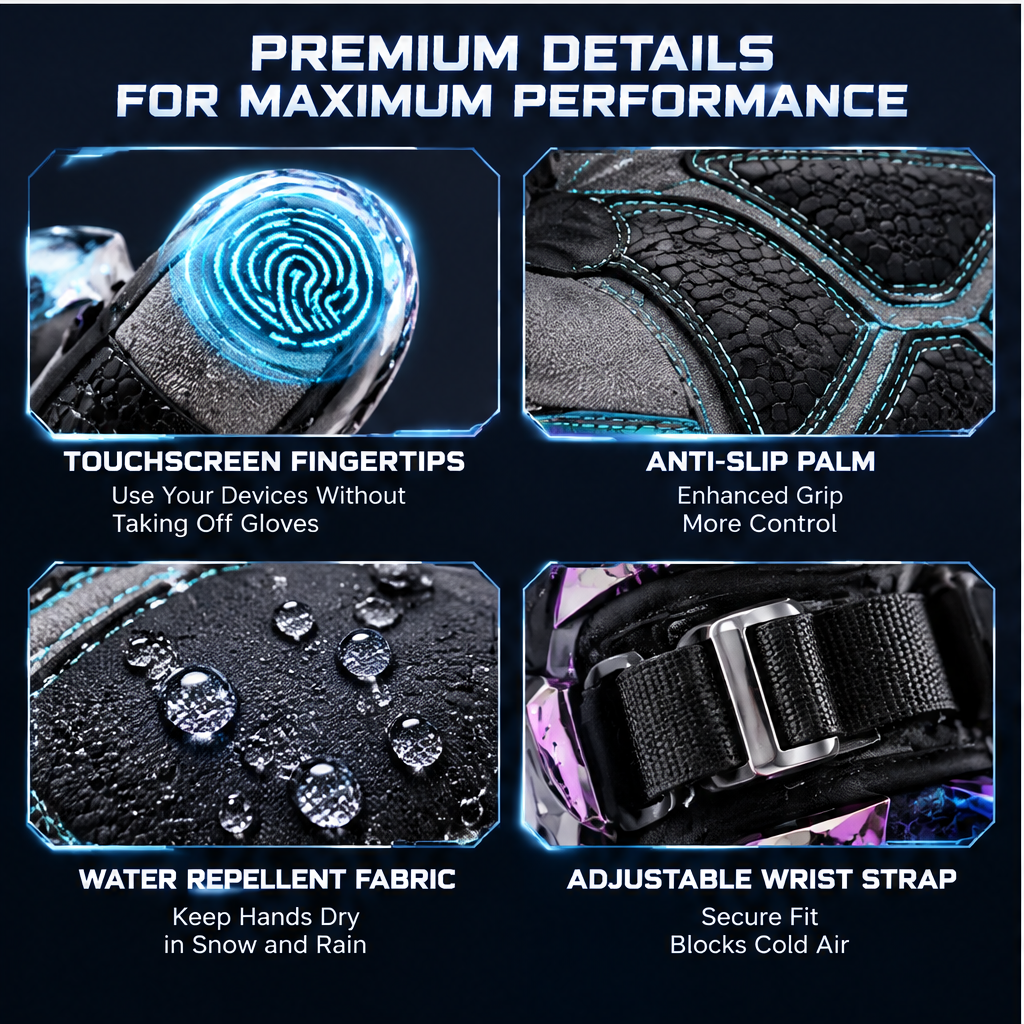 🎁ELOGLOEN® Heated Winter Gloves - Rechargeable Electric Thermal Ski Gloves with 3 Heating Levels & Touchscreen Compatible
